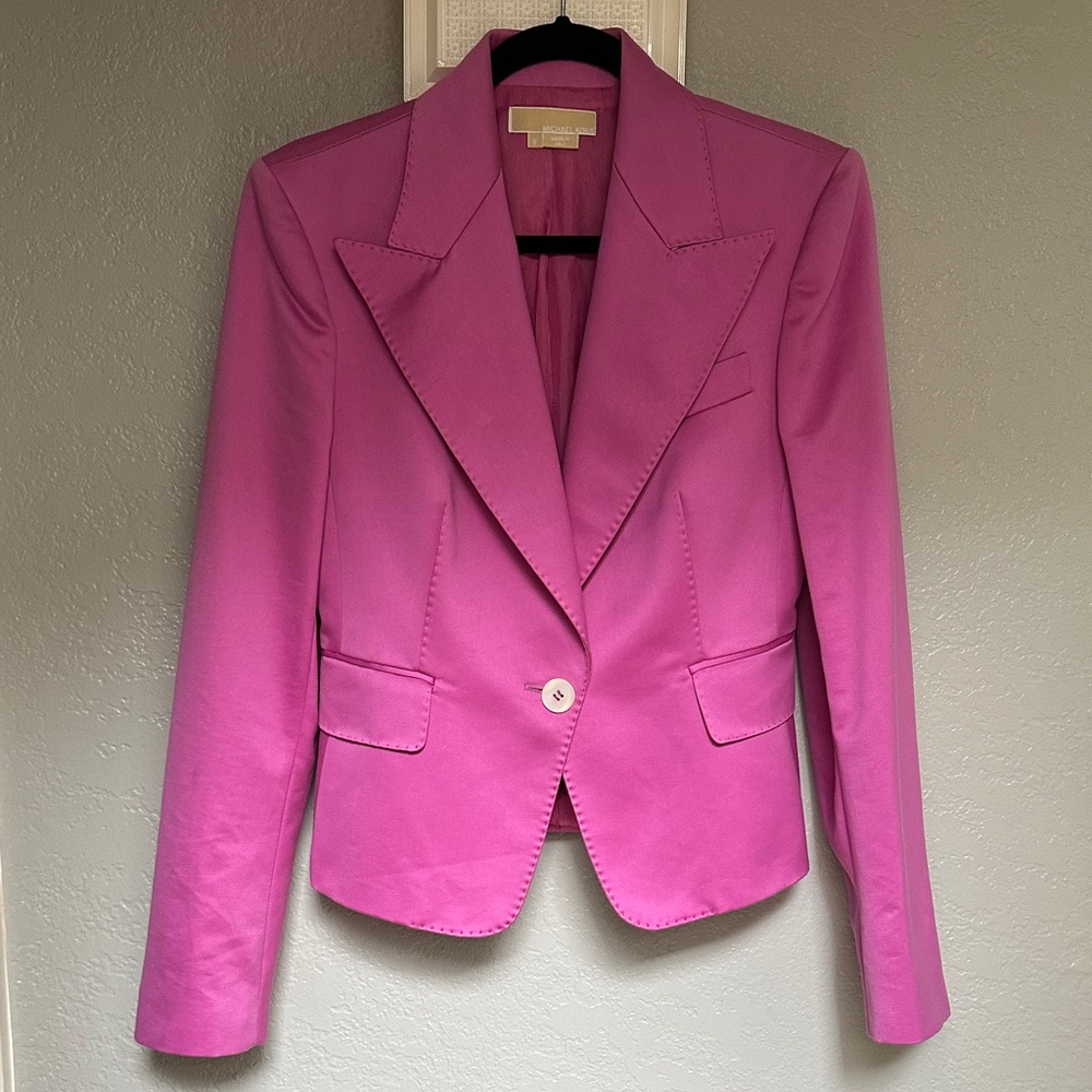Vintage 1990s Michael Kors Vibrant Pink Blazer • Made in Italy • Size 8 • EUC